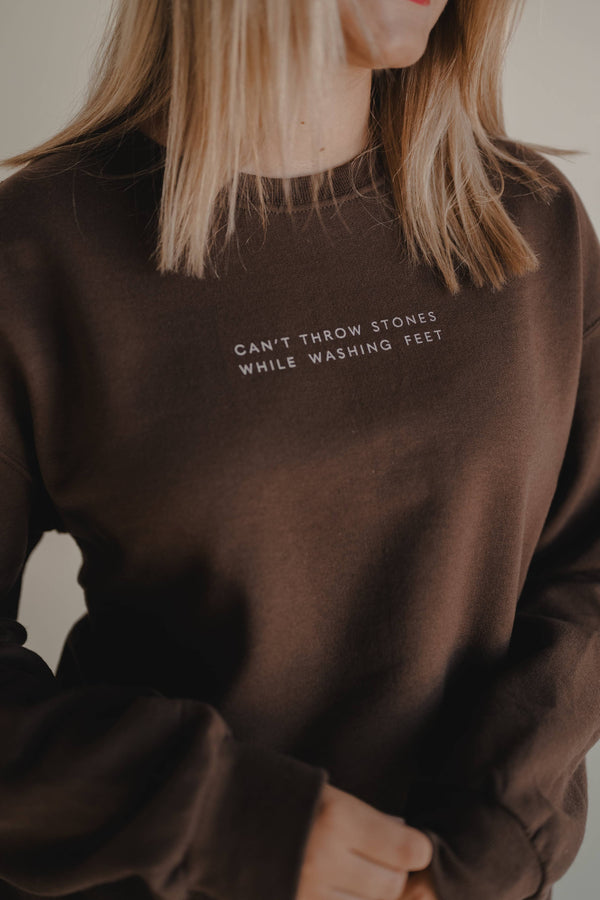 Can't Throw Stones Pullover - Espresso| Christian Pullover